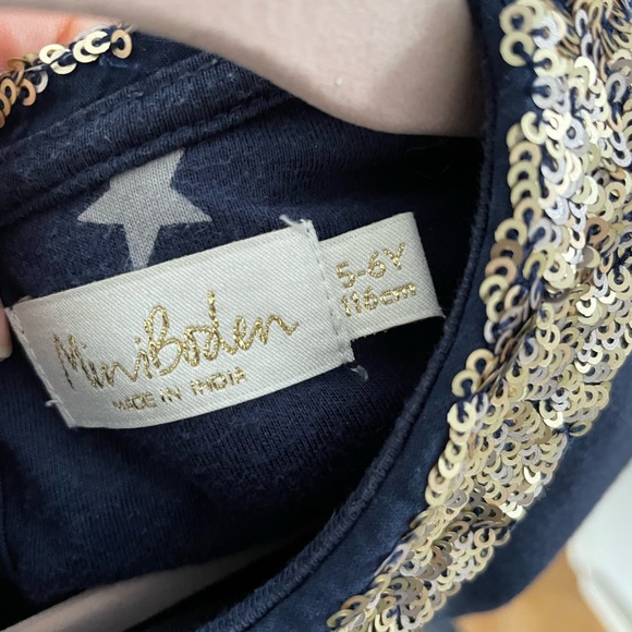 Mini Boden Cityscape Navy Dress with Gold Sequins 5/6 - Picture 2 of 3